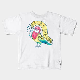 Eastern Rosella Parrot Screaming as Tattoo Flash Kids T-Shirt